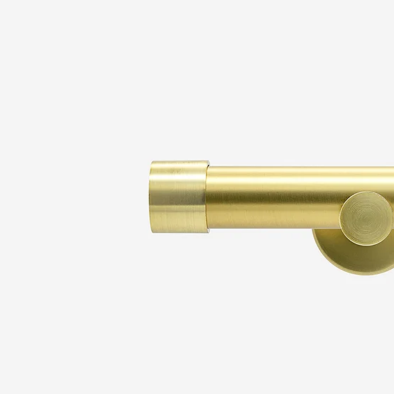 35mm Allure Signature Brushed Gold End Cap Eyelet pole
