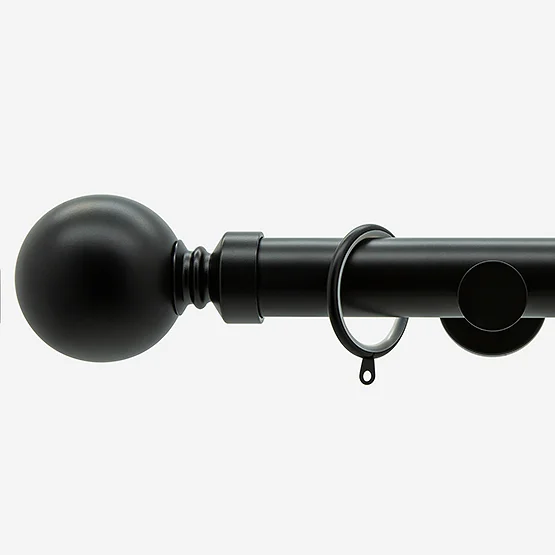 35mm Allure Signature Matt Black Ball Finial pole