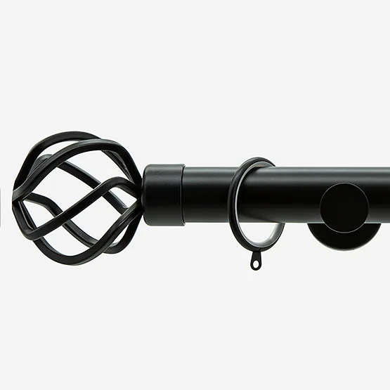 35mm Allure Signature Matt Black Cage Finial pole