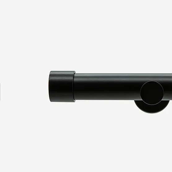 35mm Allure Signature Matt Black End Cap Finial Eyelet pole