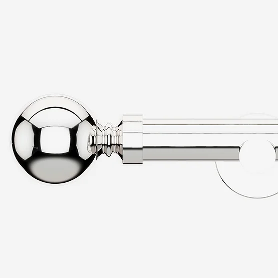 35mm Allure Signature Polished Chrome Ball Finial Eyelet pole
