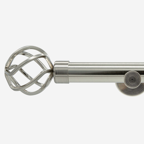 35mm Allure Signature Stainless Steel Cage Finial Eyelet Curtain Pole