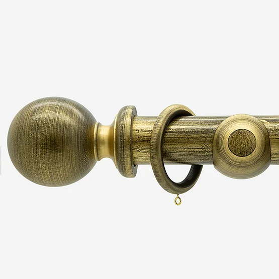 35mm Oxford Brushed Gold Ball Finial  pole