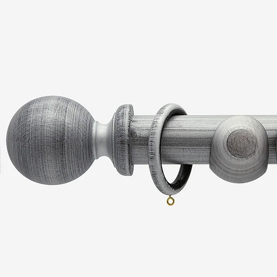 35mm Oxford Brushed Silver Ball Finial  pole