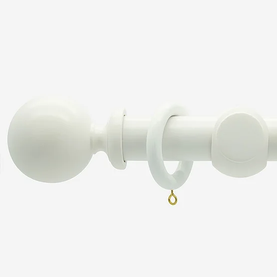 50mm Oxford Bright White Ball Finial  pole