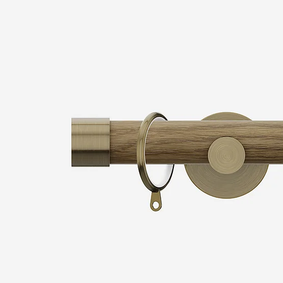 28mm Signature Antique Brass & Aged Oak End Cap pole