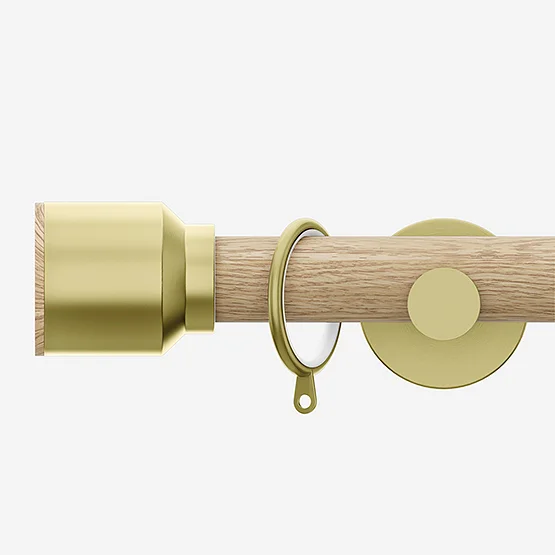 28mm Signature Brushed Gold & Natural Oak Drum pole