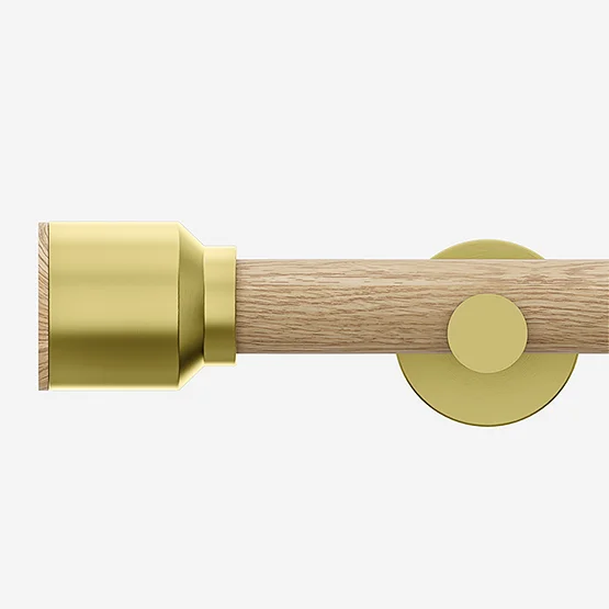28mm Signature Brushed Gold & Natural Oak Drum Eyelet pole