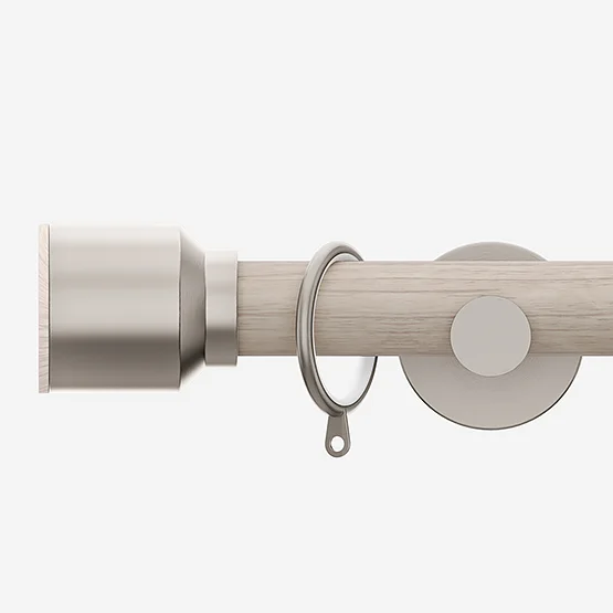 28mm Signature Brushed Steel & Light Oak Drum pole