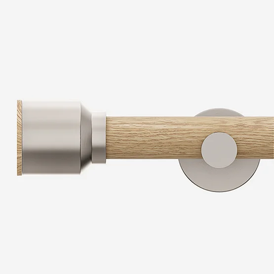 28mm Signature Brushed Steel & Natural Oak Drum Eyelet pole