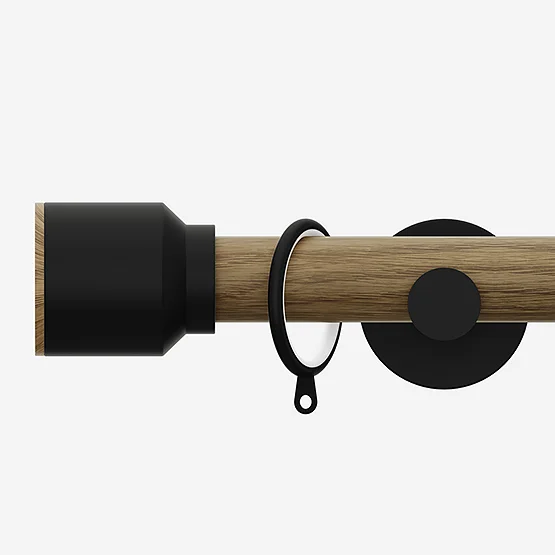 28mm Signature Matt Black & Aged Oak Drum pole