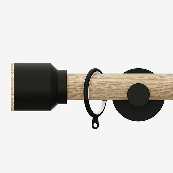 28mm Signature Matt Black & Natural Oak Drum pole