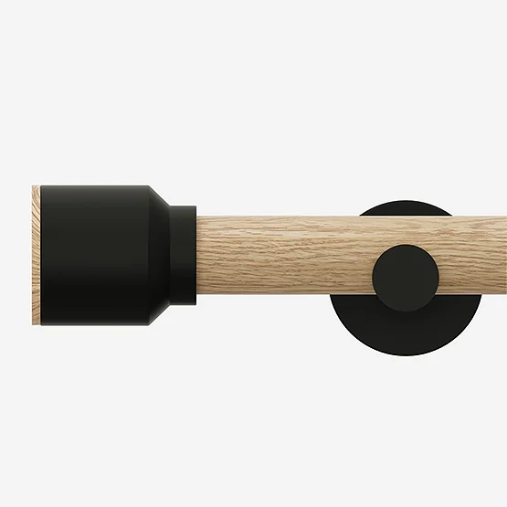 28mm Signature Matt Black & Natural Oak Drum Eyelet pole