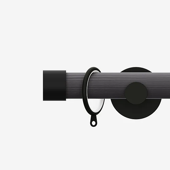 28mm Signature Matt Black & Smoke Grey End Cap pole
