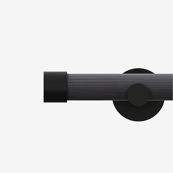 28mm Signature Matt Black & Smoke Grey End Cap Eyelet pole