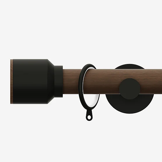 28mm Signature Matt Black & Walnut Drum pole