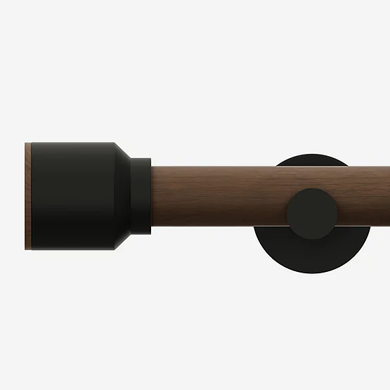 28mm Signature Matt Black & Walnut Drum Eyelet pole