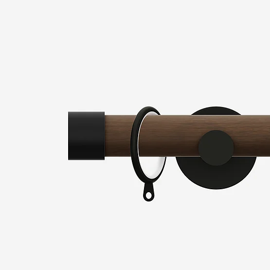 28mm Signature Matt Black & Walnut End Cap pole