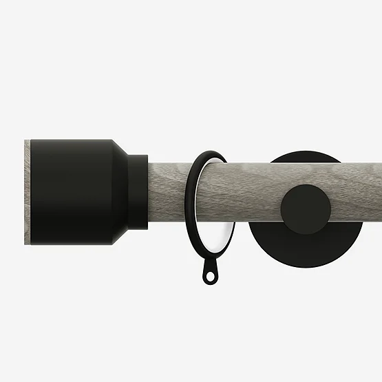 28mm Signature Matt Black & White Ash Drum pole