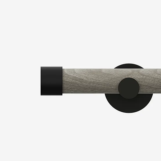 28mm Signature Matt Black & White Ash End Cap Eyelet pole