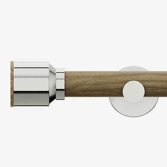 28mm Signature Stainless Steel & Aged Oak Drum Eyelet pole