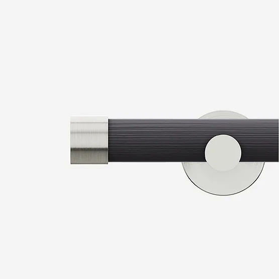 28mm Signature Stainless Steel & Smoke Grey End Cap Eyelet pole