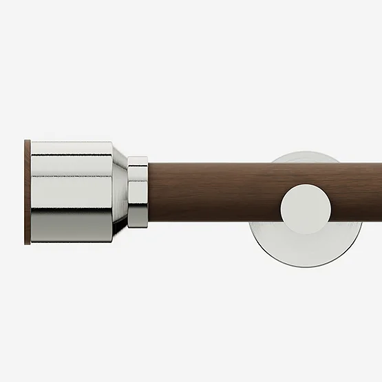 28mm Signature Stainless Steel & Walnut Drum Eyelet pole