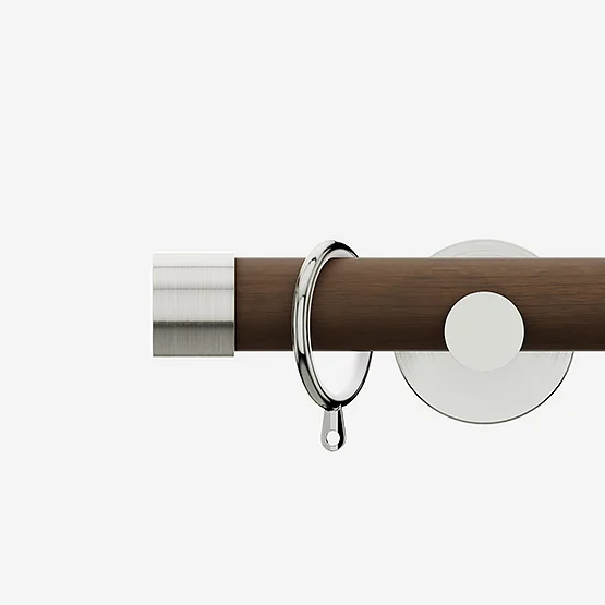 28mm Signature Stainless Steel & Walnut End Cap pole