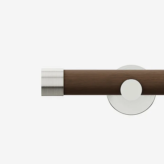 28mm Signature Stainless Steel & Walnut End Cap Eyelet pole