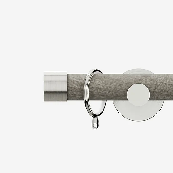 28mm Signature Stainless Steel & White Ash End Cap pole