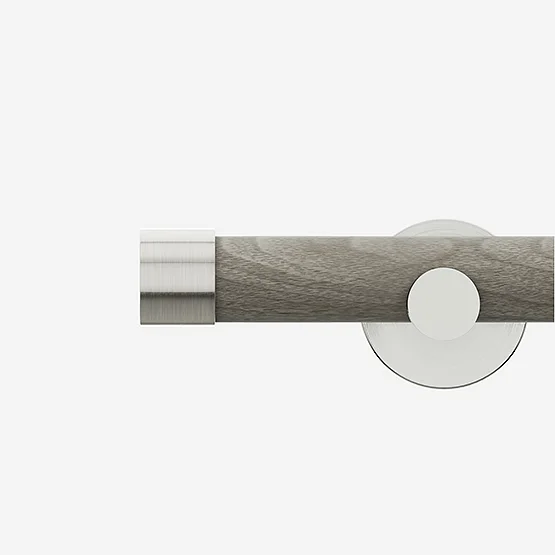 28mm Signature Stainless Steel & White Ash End Cap Eyelet pole
