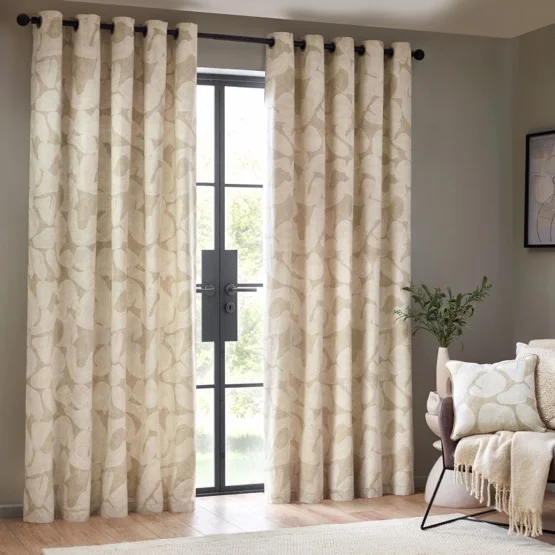 Hoem Brinn Abstract Natural Eyelet rm_curtain