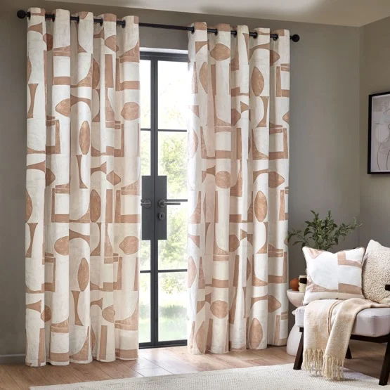 Hoem Carro Abstract Clay Eyelet rm_curtain