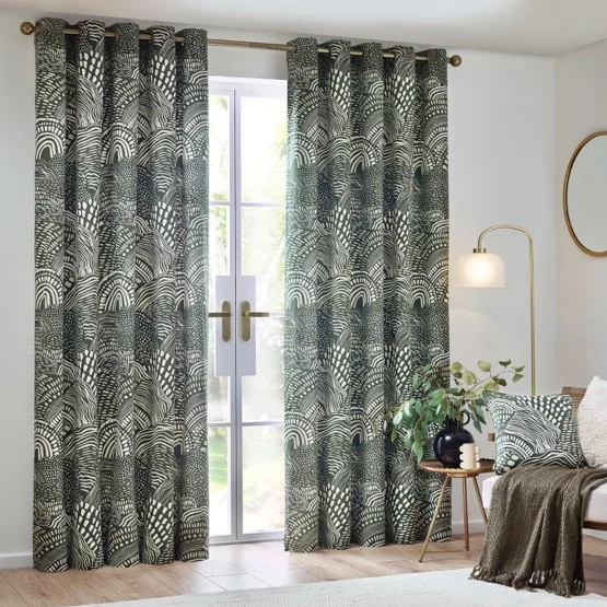 Hoem Nola Abstract Olive Eyelet rm_curtain
