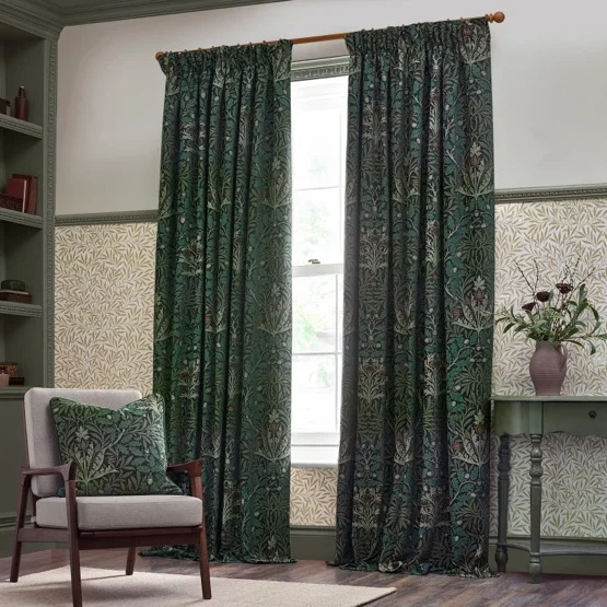 Morris & Co Acorn Multi Jacquard Theme and Forest Pencil Pleat rm_curtain