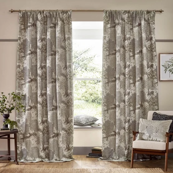 Morris & Co Brook Woodland Jacquard Linen Pencil Pleat rm_curtain