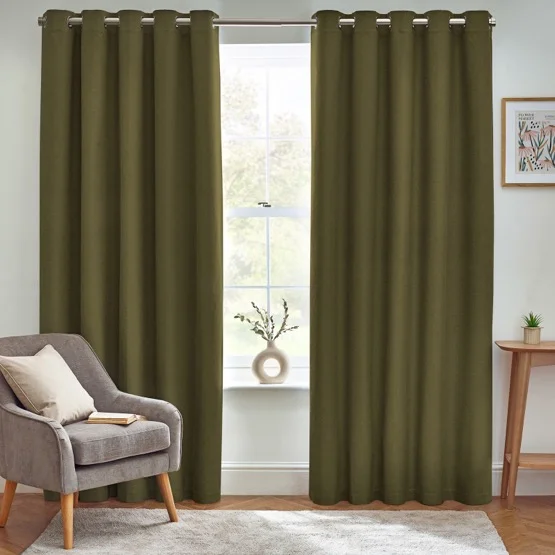 Horizon Olive Eyelet rm_curtain