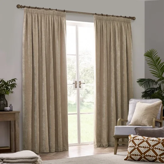 Yard Heavy Chenille Natural Pencil Pleat rm_curtain