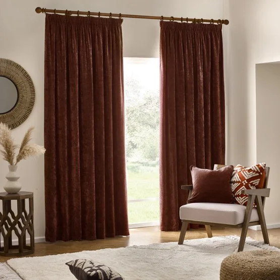 Yard Heavy Chenille Nutmeg Pencil Pleat rm_curtain