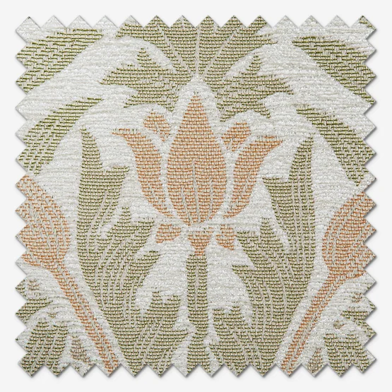 Morris & Co Acorn Multi Jacquard Stone and Sage Pencil Pleat rm_curtain