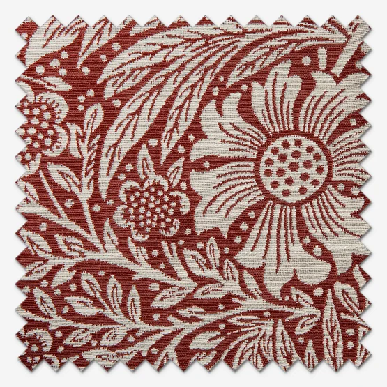 Morris & Co Marigold Floral Jacquard Russet Pencil Pleat rm_curtain