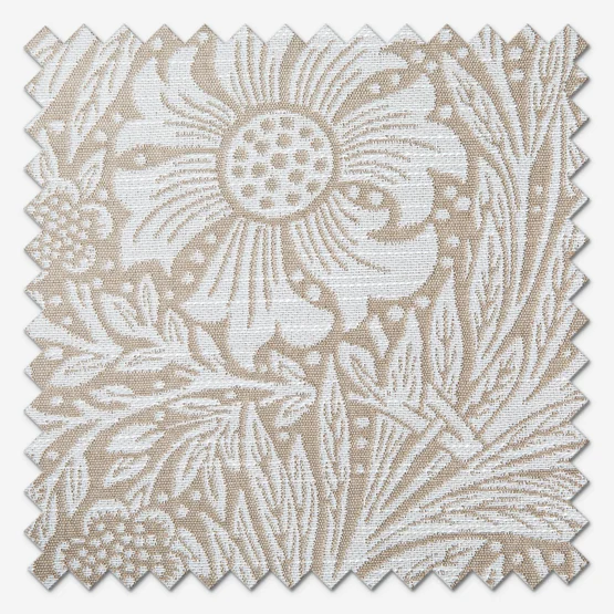 Morris & Co Marigold Floral Jacquard Stone Pencil Pleat rm_curtain