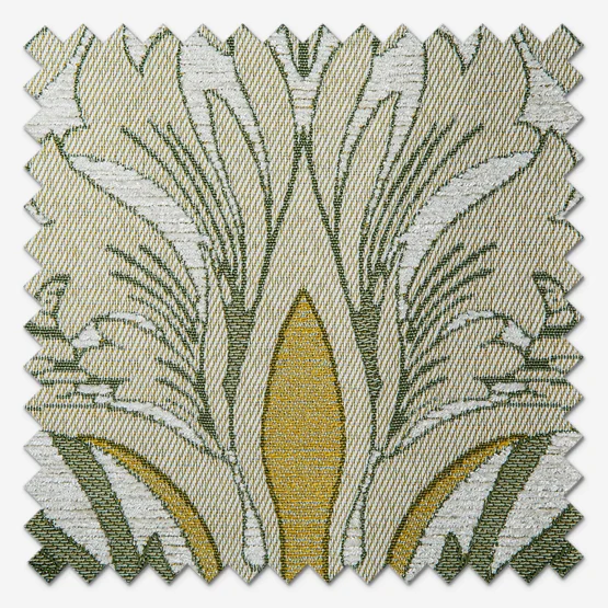 Morris & Co Snakesheads Jacquard Chenille Sunflower and Stone Pencil Pleat rm_curtain