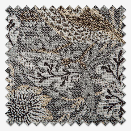 Morris & Co Strawberry Thief Jacquard Floral Biscuit Pencil Pleat rm_curtain