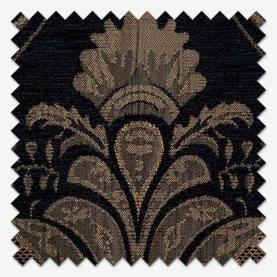 Paoletti Shiraz Traditional Jacquard Black Pencil Pleat rm_curtain
