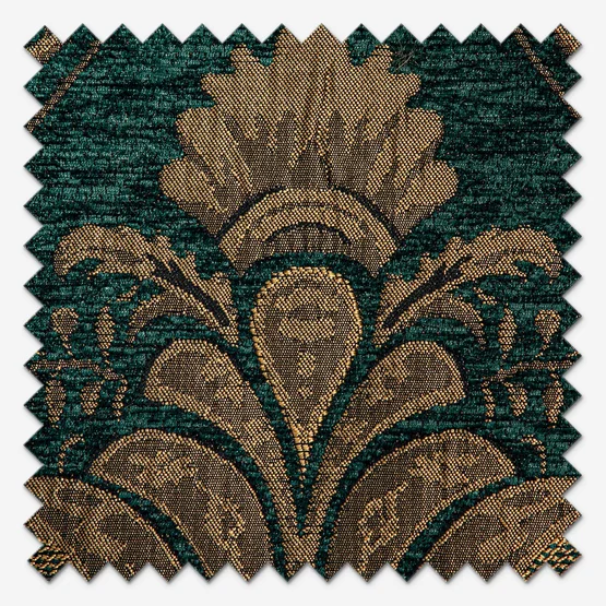 Paoletti Shiraz Traditional Jacquard Emerald Pencil Pleat rm_curtain