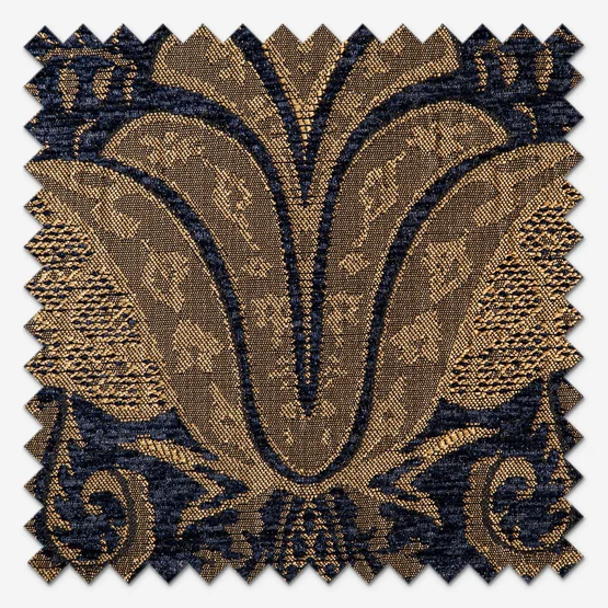 Paoletti Shiraz Traditional Jacquard Navy Pencil Pleat rm_curtain