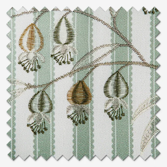Sanderson Chinese Lanterns Embroidered Sage Pencil Pleat rm_curtain