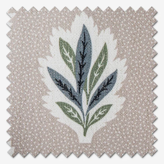 Sanderson Sessiele Leaf Motif Flax Pencil Pleat rm_curtain