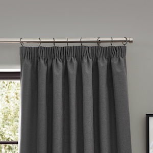 Furn Dawn Charcoal Pencil Pleat Ready Made Curtain